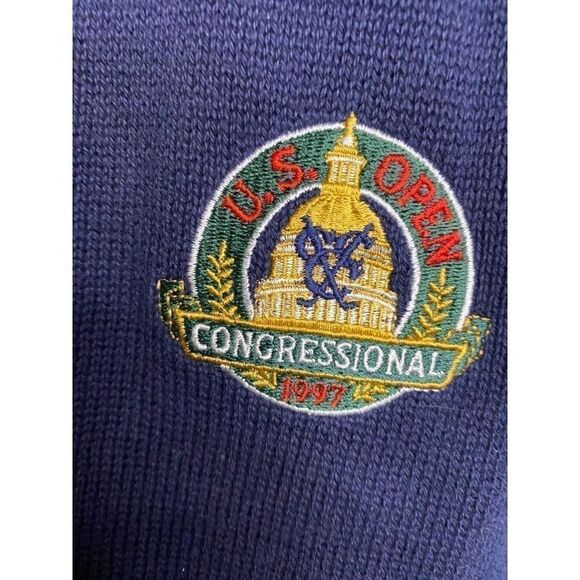 Vintage 1997 Congressional US Open Men's New Sleeveless Blue Cotton US Vest - Picture 2 of 5